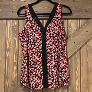 EUC Floral Double Strap Tank Size L
